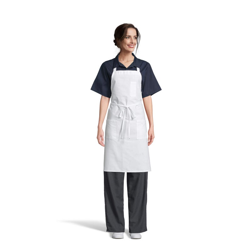 Uncommon Threads mens Restaurant Bib Apron, White, One Size US - Image 1